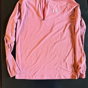 Under Armour Women's Pink Striped Quarter-Zip Top